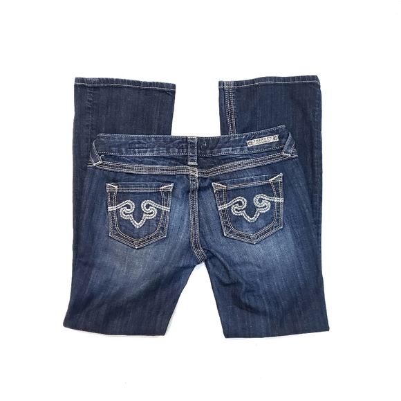 Express Denim - 8S ReRock Express Barely Boot Cut Denim Blue Jeans